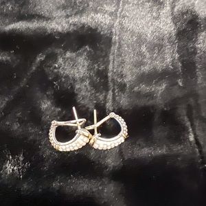 LAGOS White Caviar earrings 925 plus 14k accents